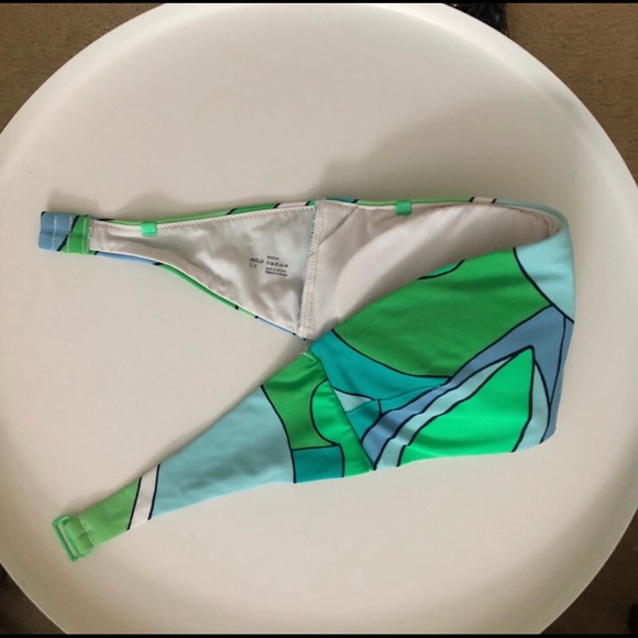 Aerie swirly blue green bandeau swimsuit top - Picture 3 of 4